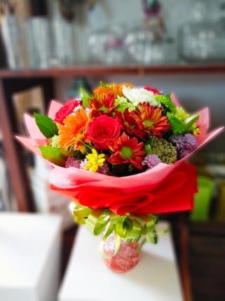Soft blue bouquet from Flower Power Bali catalogue